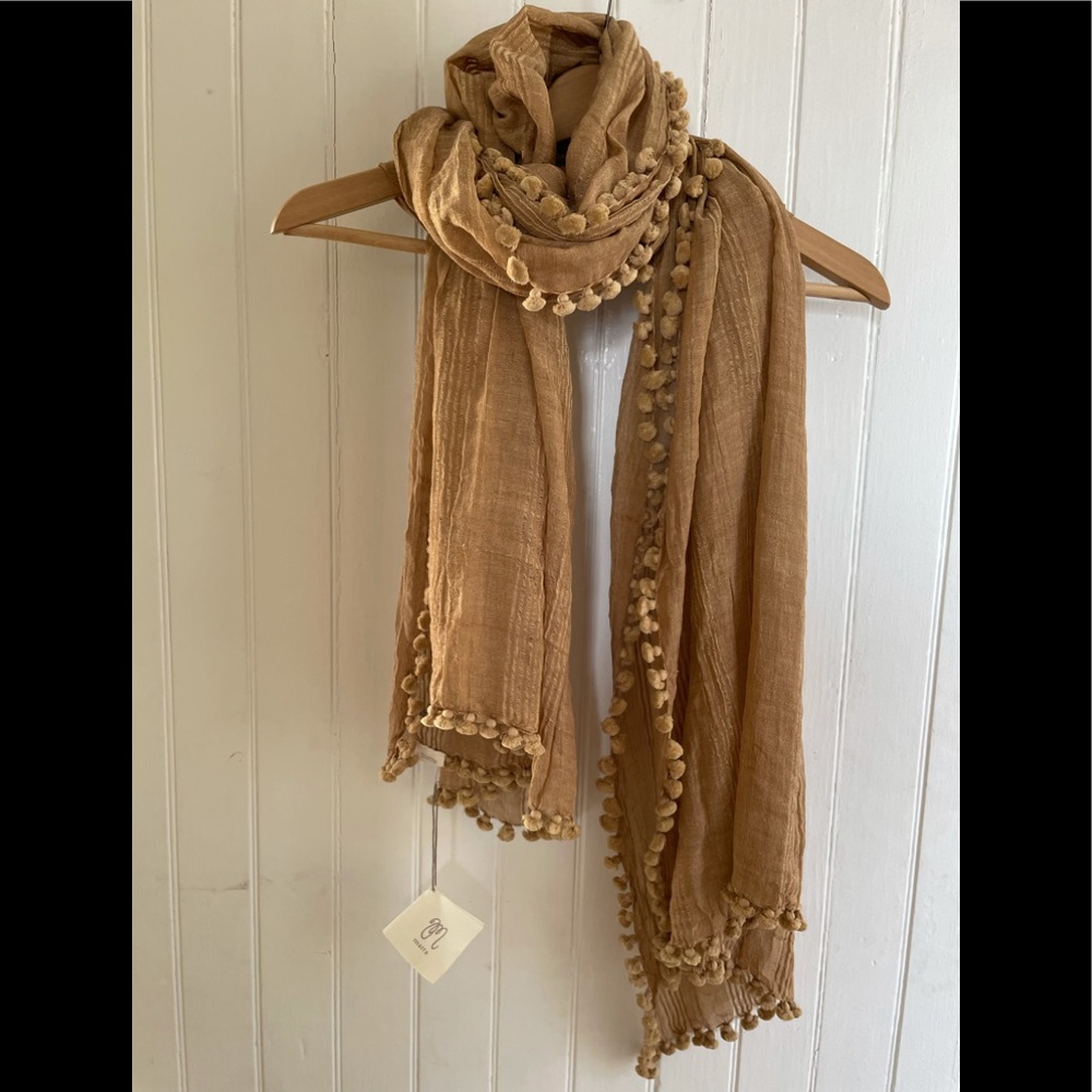 NWT MATTA Scarf Dupatta - beautiful neutral light brown color